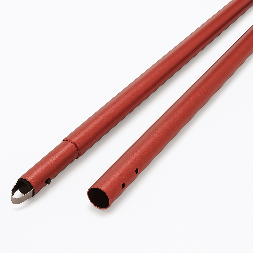 Kraft 1.83m (6ft) Anodized Aluminum Swaged Button Handle - 1-3/4" Dia (Red)