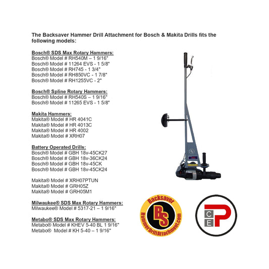 BackSaver Hammer Drill Attachment